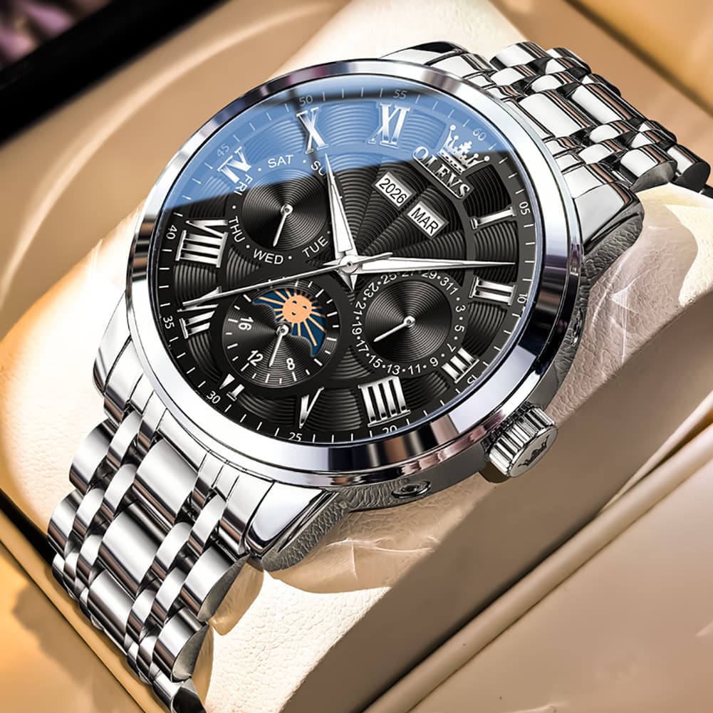 OLEVS 6785 Sun and Moon Multi Function Mechanical Watch for Men