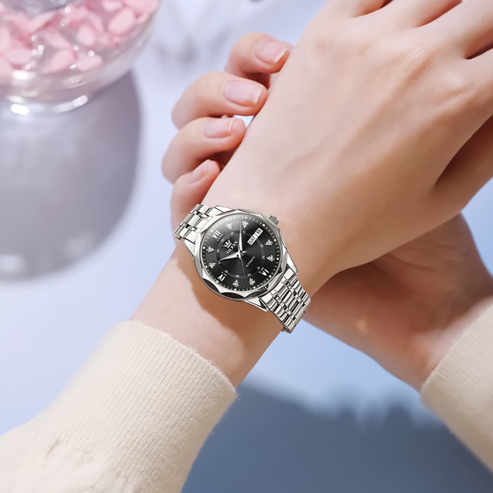 OLEVS 6727 Automatic Diamond Mechanical Watch For Women