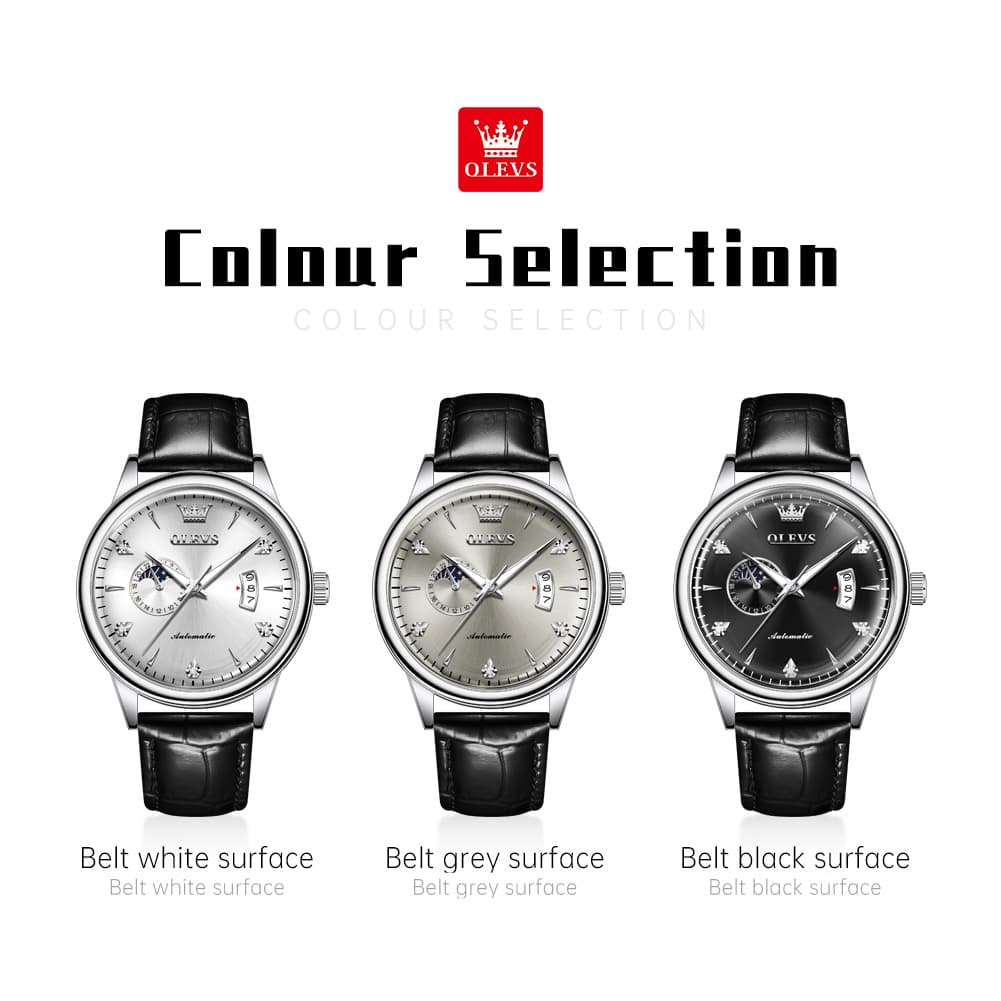 OLEVS 7040 Curved Mirror Automatic Mechanical Watch For Men
