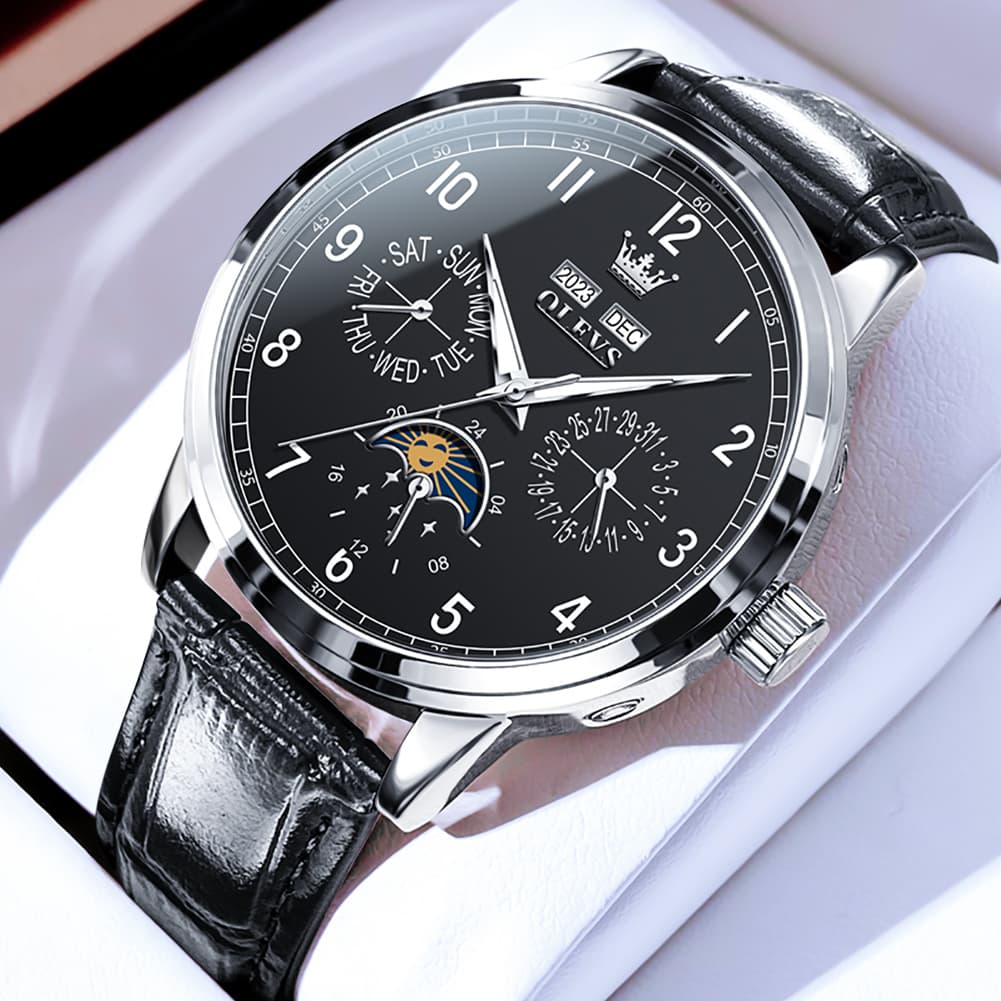 OLEVS 6698 Multifunction Moon Phase Mechanical Watch for Men