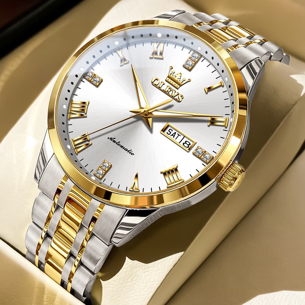 OLEVS 7062 Classic Dual Calendar Automatic Watch For Men