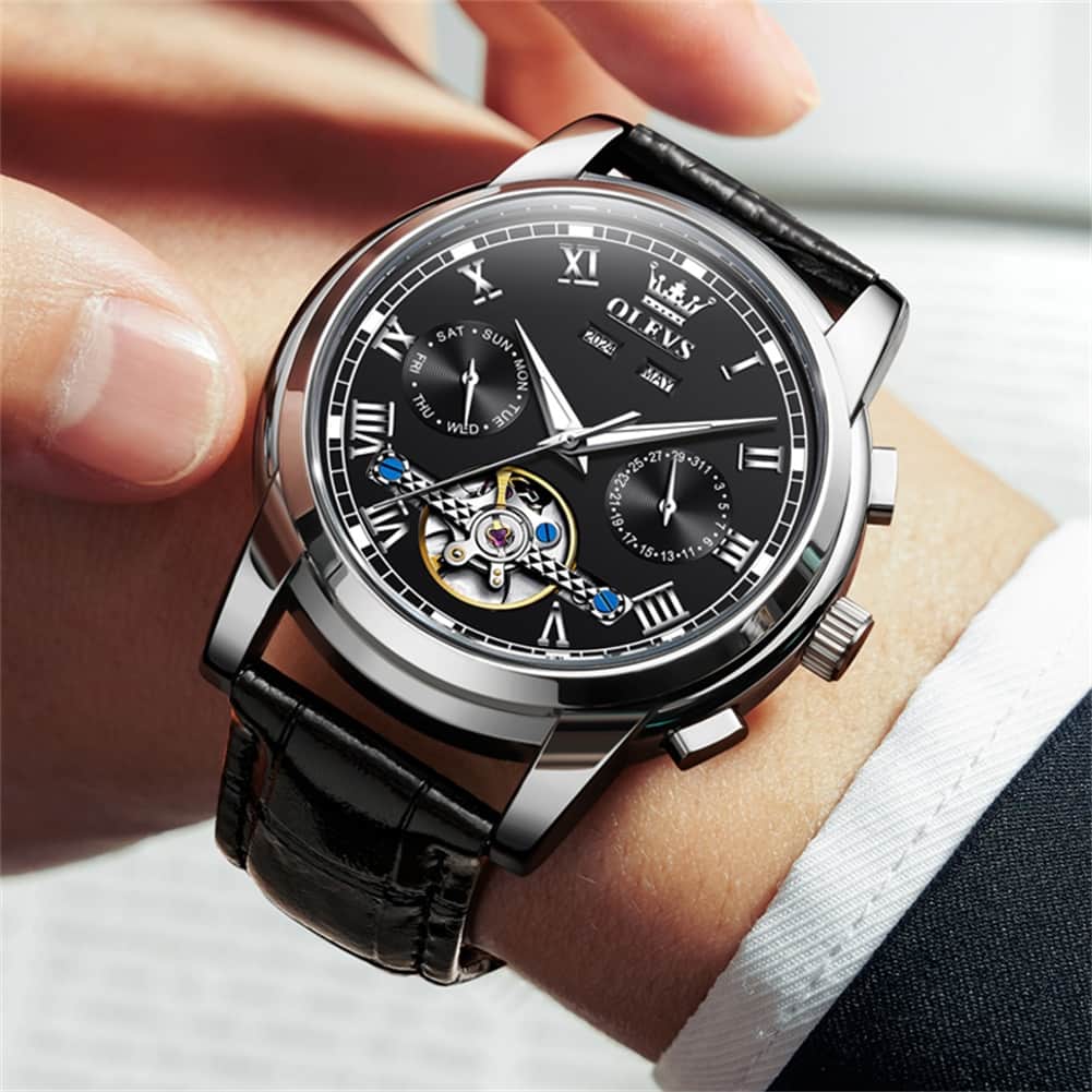 OLEVS 6607 Automatic Mechanical Tourbillon Design Watch for Men