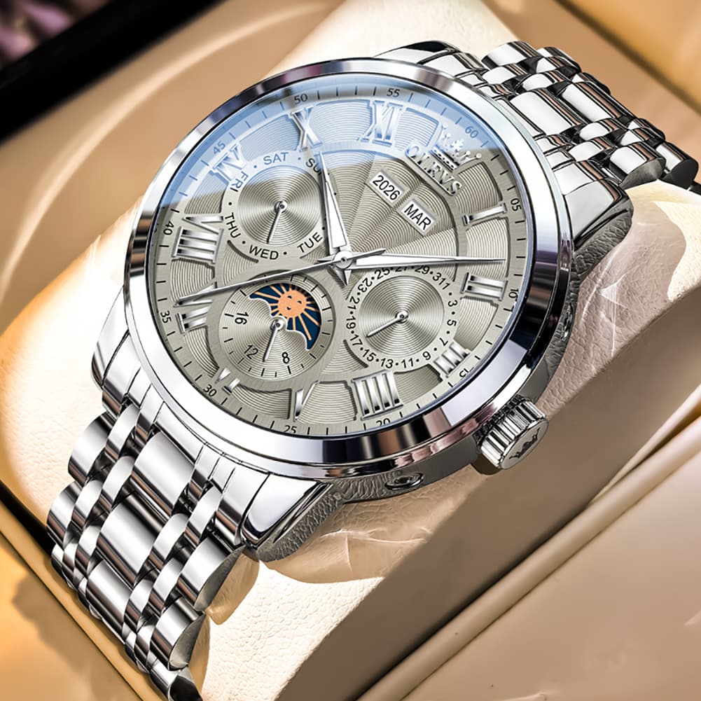 OLEVS 6785 Sun and Moon Multi Function Mechanical Watch for Men