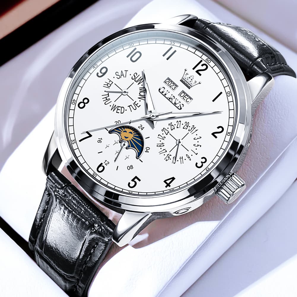 OLEVS 6698 Multifunction Moon Phase Mechanical Watch for Men