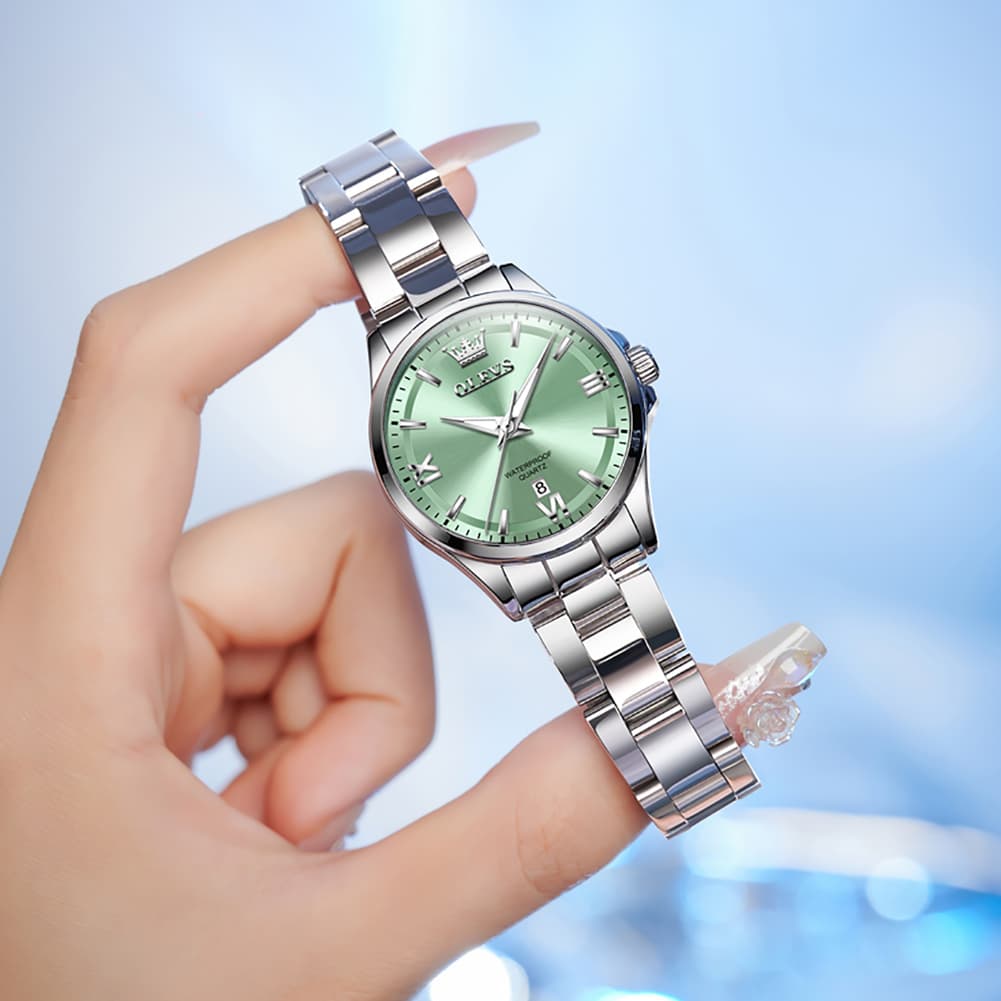 OLEVS 3668 Quartz Pastel Stainless Steel Watch For Women