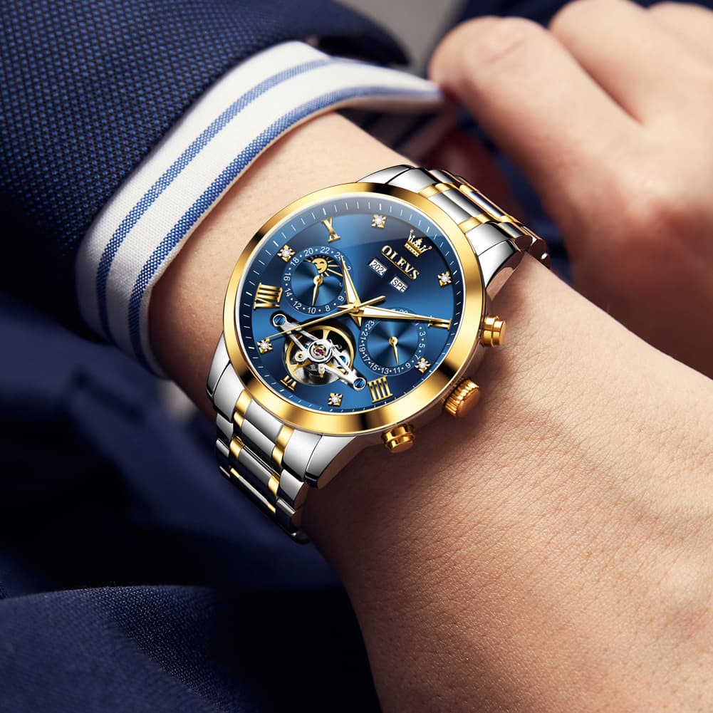 OLEVS 7029 Open Heart Automatic Mechanical Watch For Men