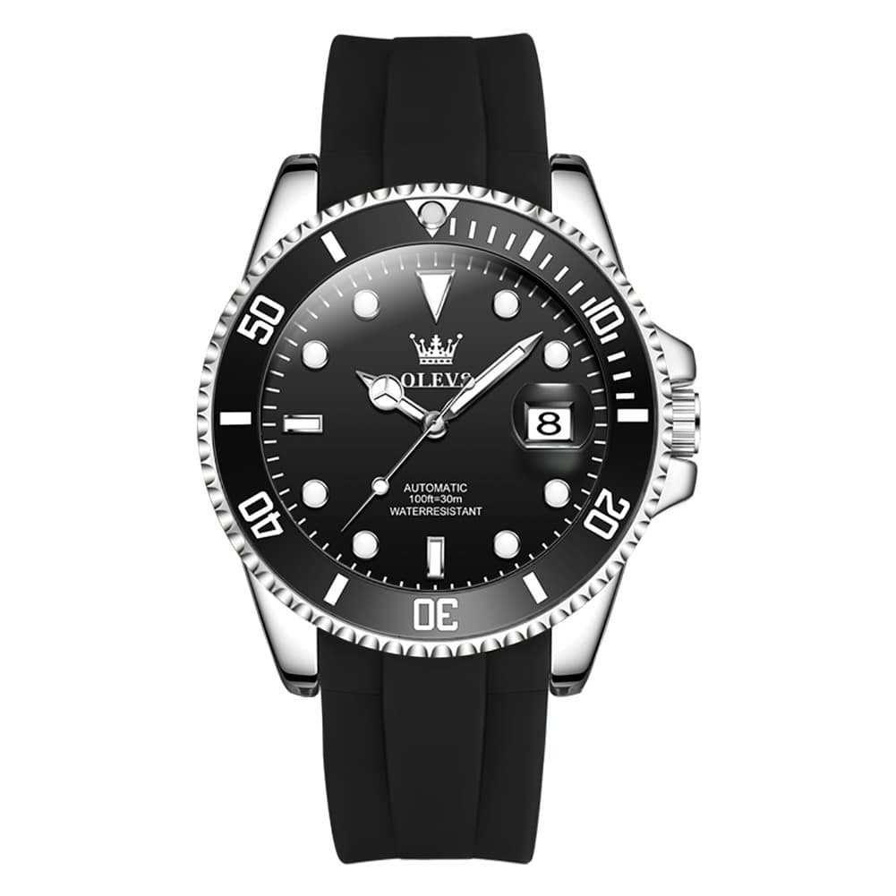 OLEVS 6650 Silicone Automatic Mechanical Dive Watch for Men