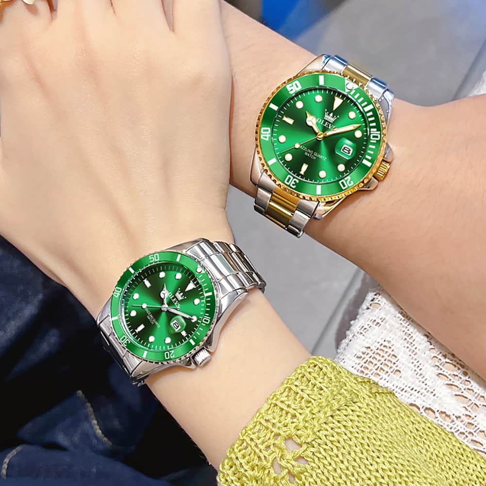 OLEVS 5885 Iconic Dive Style Couple Watch Set