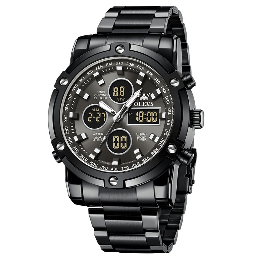 OLEVS 1106 Heavy Duty Dual Display Chronograph Watch for Men