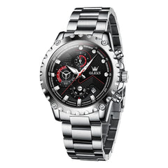 OLEVS 2873 Bold Rivet Bezel Racing Chronograph Watch for Men