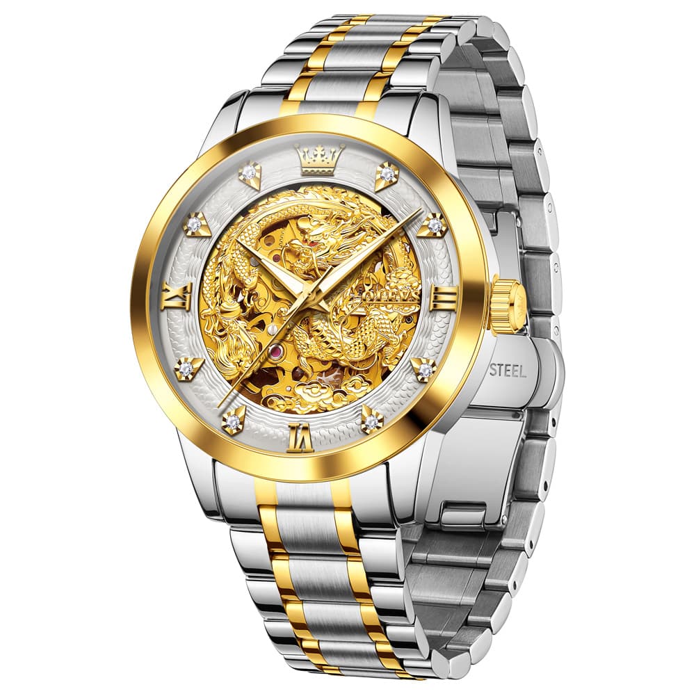 OLEVS 7027 Golden Dragon Automatic Mechanical Watch for Men