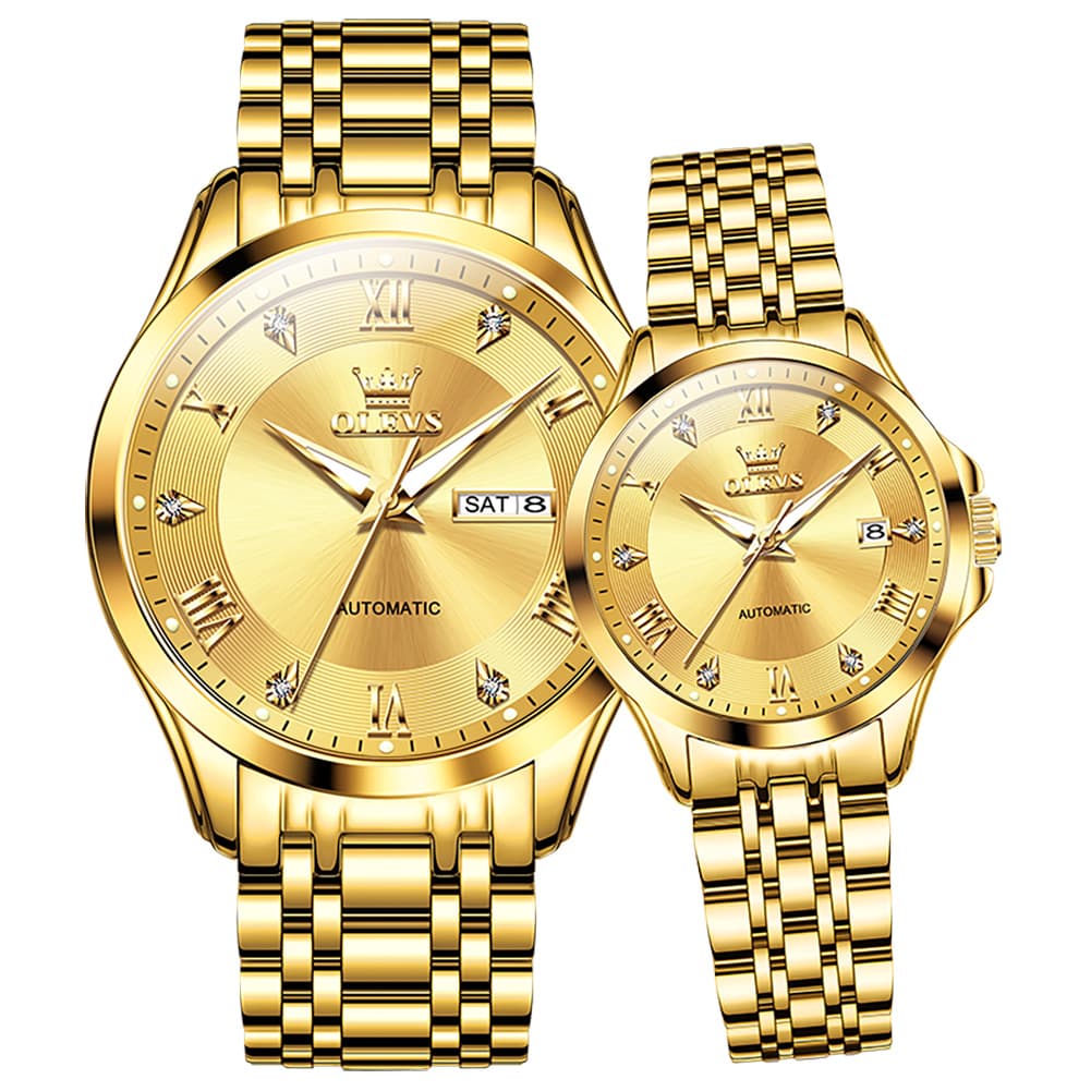 OLEVS 6702 Diamond Automatic Mechanical Watch For Couples