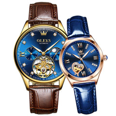 OLEVS 3601 Romantic Open Heart Automatic Couple Watch Set