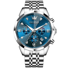 OLEVS 3670 Quartz Moon Phase Chronograph Watch For Men