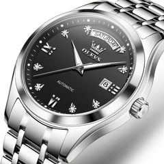OLEVS 6752 Diamond Dial Day Date Mechanical Watch for Men