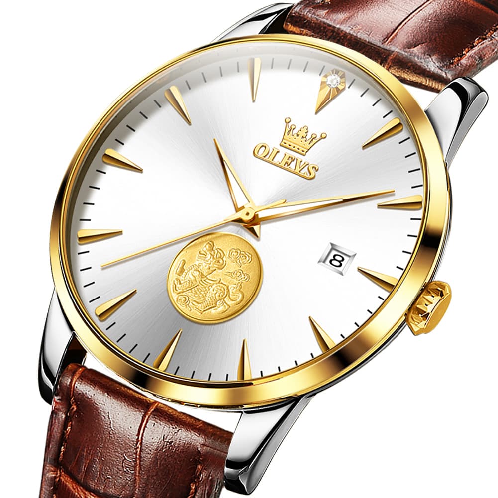 OLEVS 6665 Stainless Steel Pi Xiu Lucky Mechanical Watch for Men
