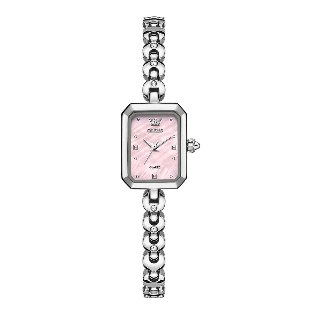 OLEVS 3665 Rectangular Mother of Pearl Jewelry Bracelet Watch For Women