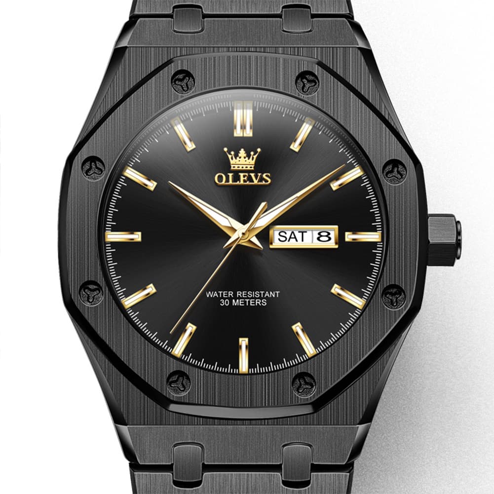 OLEVS 3726 Octagonal Luminous Quartz Watch for Men