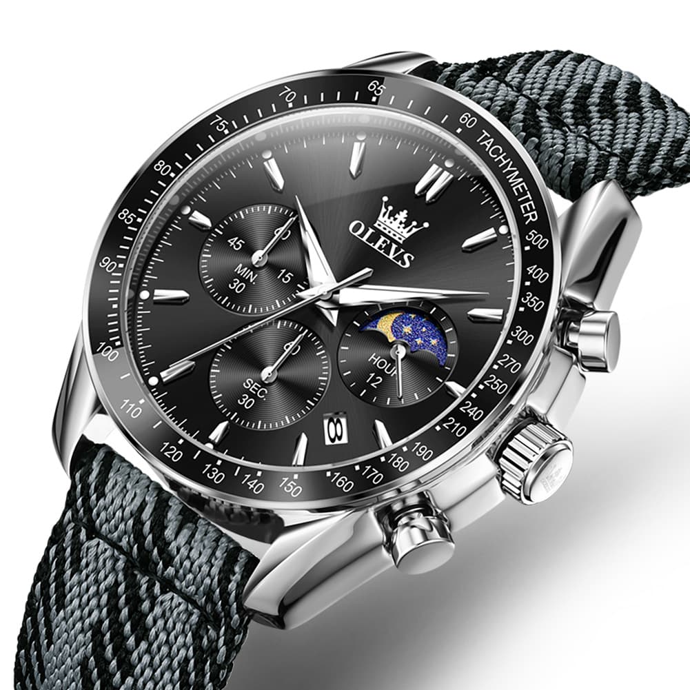 OLEVS 3630 Multifunction Nylon Quartz Watch for Men