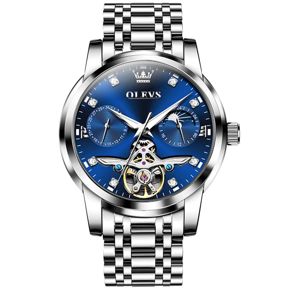 OLEVS 6703 Moon Phase Tourbillon Automatic Mechanical Watch For Men