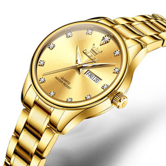 OLEVS 3612 Diamond Dial Quartz Steel Watch for Women
