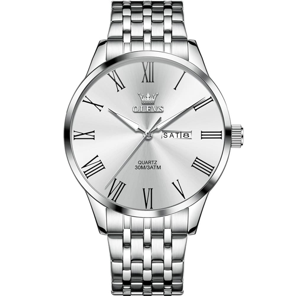 OLEVS 3633 Minimalist Sunray Roman Quartz Watch for Men
