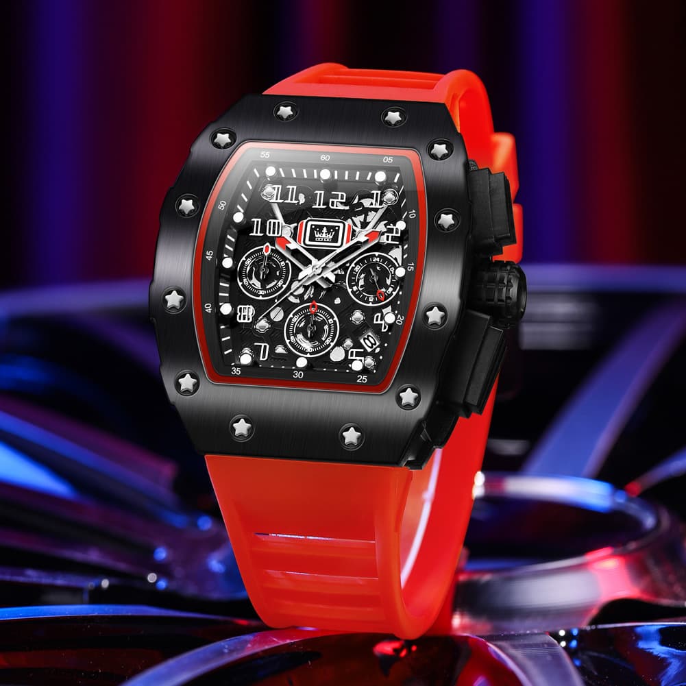 OLEVS 3608 Tonneau Sports Quartz Watch for Men