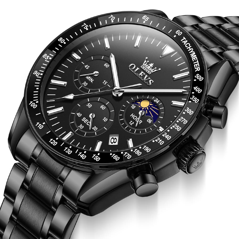 OLEVS 3618 Chronograph Moon Phase Quartz Watch for Men