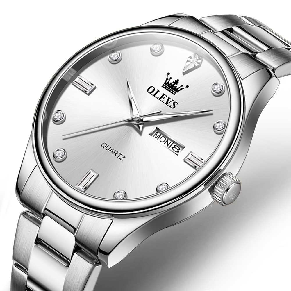 OLEVS 3621 Minimalist Diamond Quartz Watch for Men