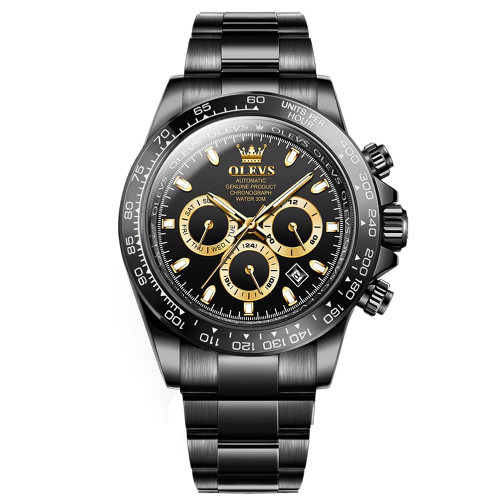 OLEVS 6638 Stainless Steel Chronograph Tachymeter Watch for Men
