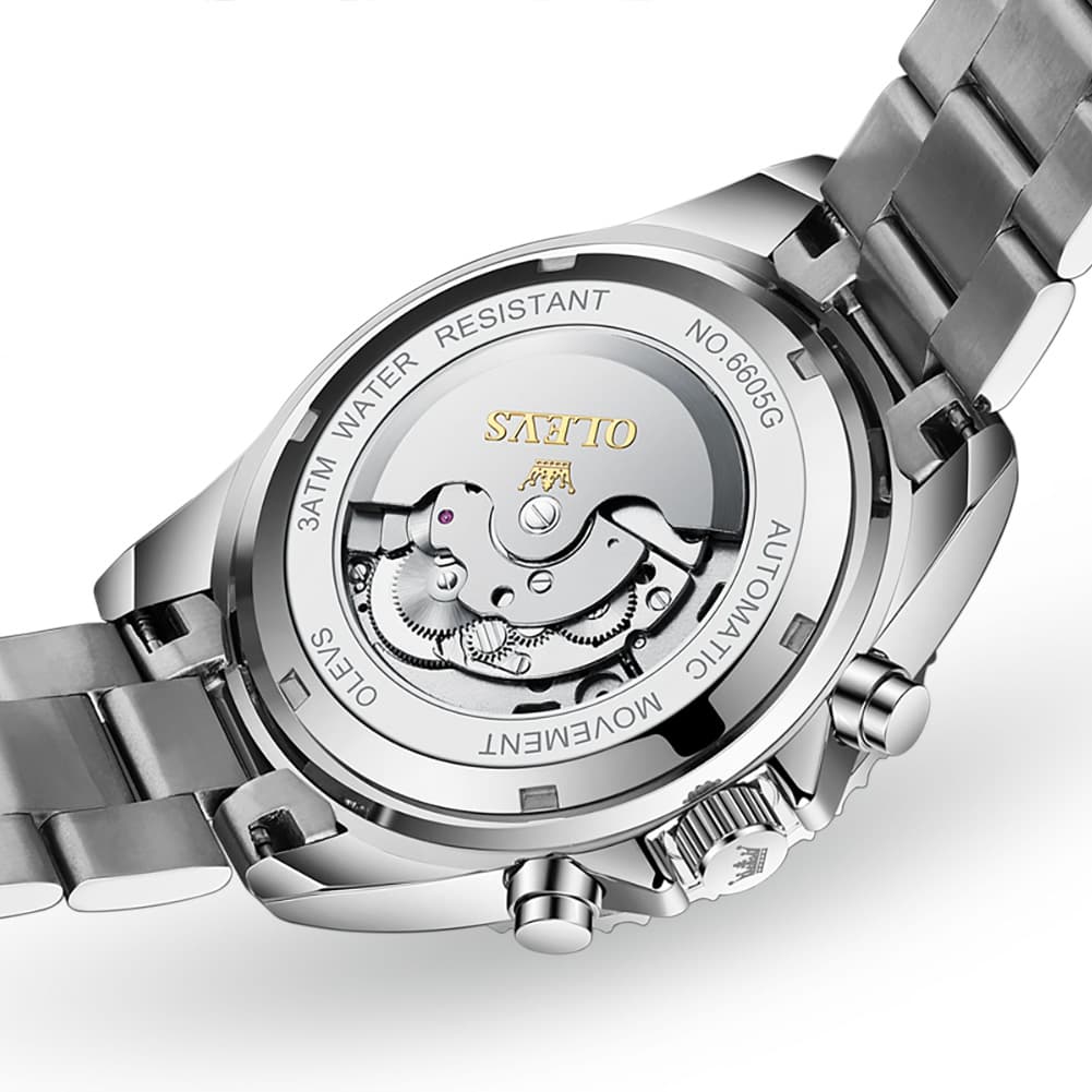 OLEVS 6605 Classic Open Heart Automatic Dive Style Watch for Men