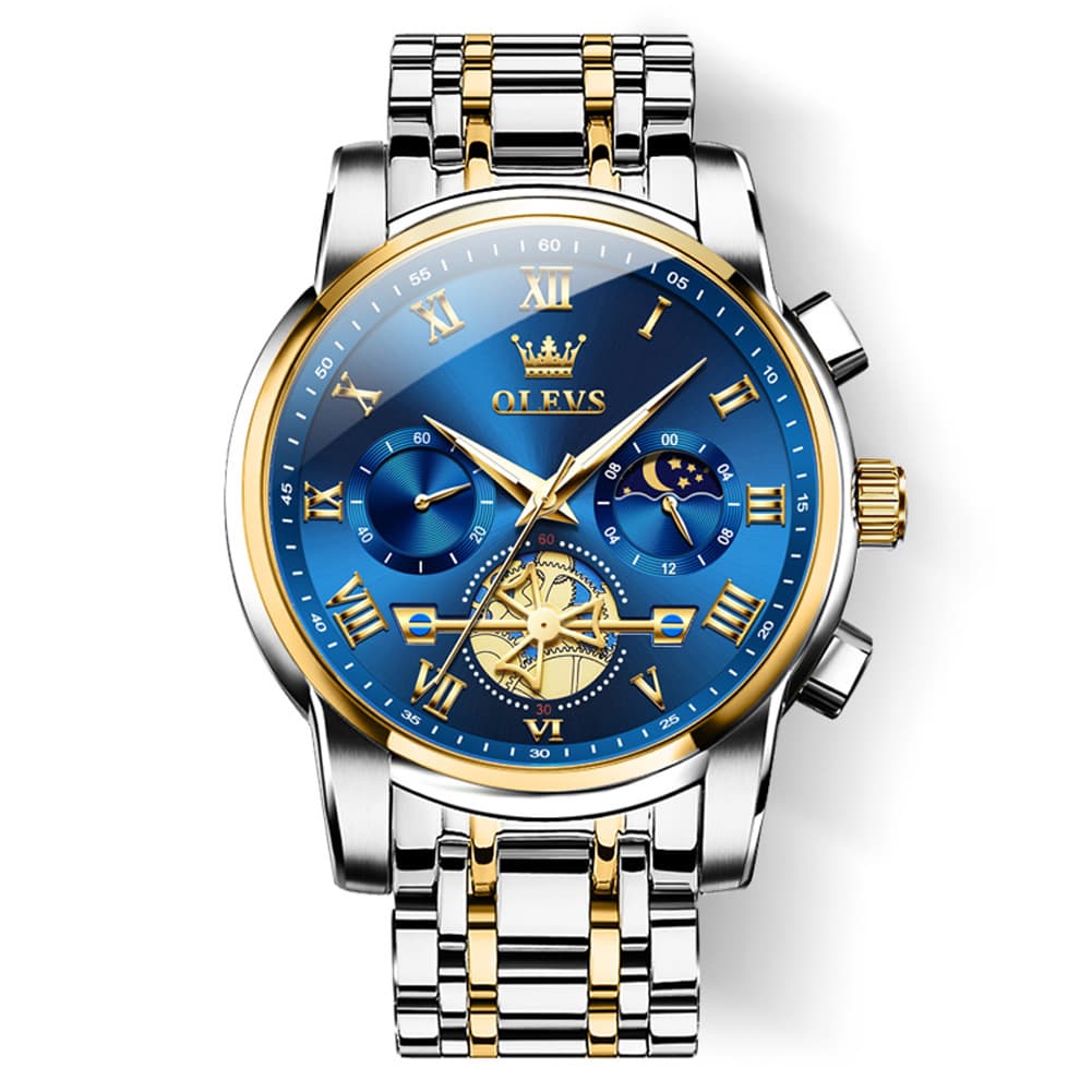 OLEVS 2859 Luxury Moon Phase Chronograph Quartz Watch for Men