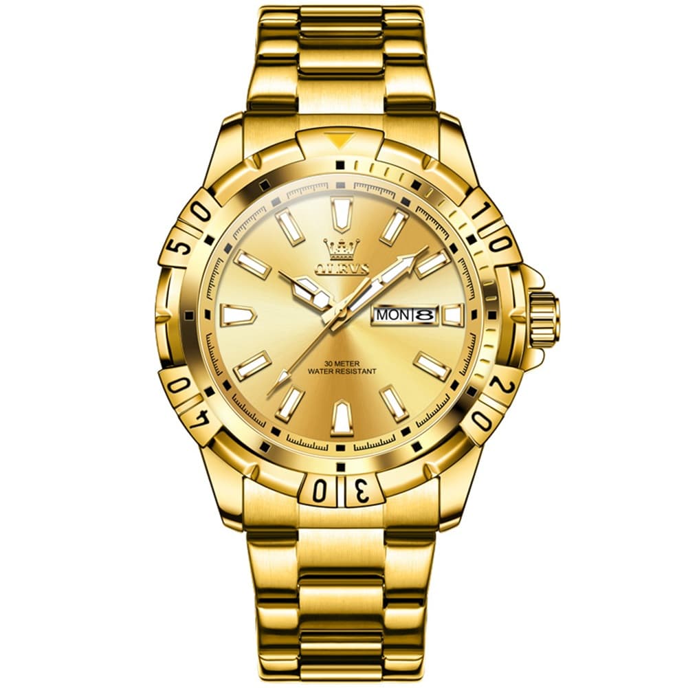 OLEVS Mecha Sport Day Date Watch for Men Stainless Steel 5560