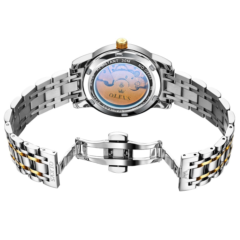 OLEVS 6668 Stainless Steel Mechanical Multifunction Watch for Men