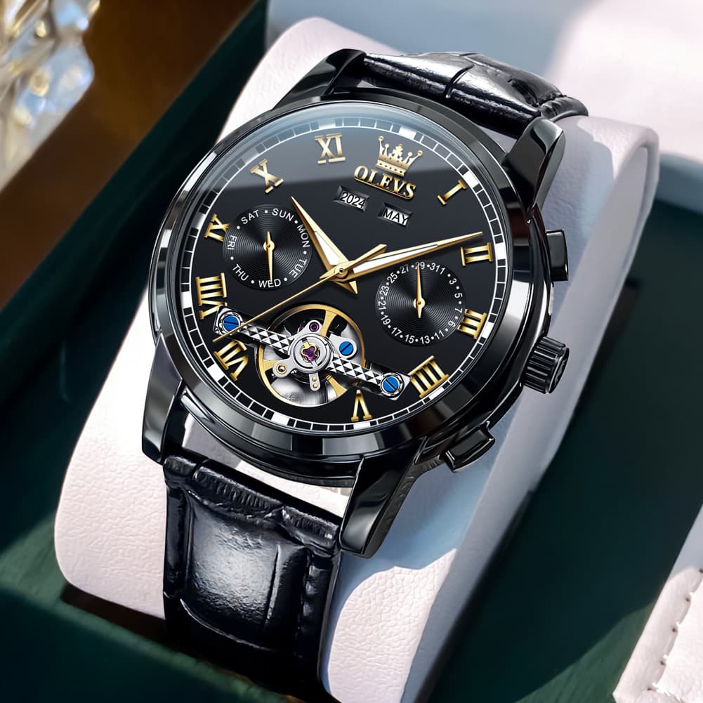 OLEVS 6607 Automatic Mechanical Tourbillon Design Watch for Men