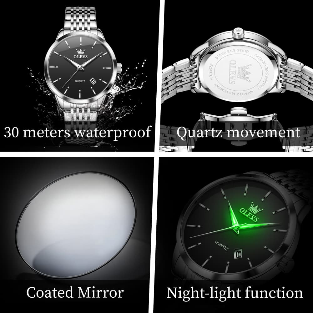 OLEVS 2907 Minimalist Ultra Thin Quartz Watch for Men