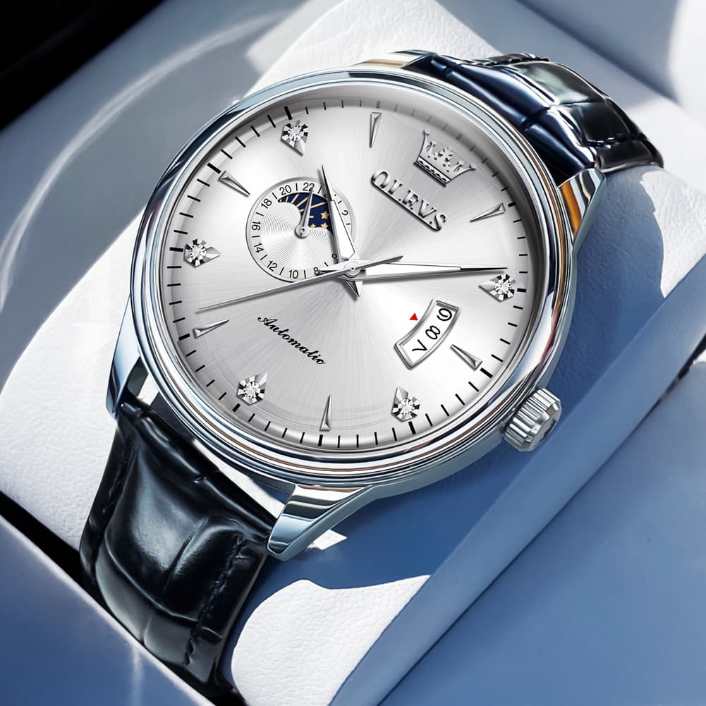 OLEVS 7040 Curved Mirror Automatic Mechanical Watch For Men