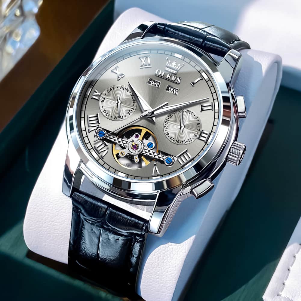 OLEVS 6607 Automatic Mechanical Tourbillon Design Watch for Men