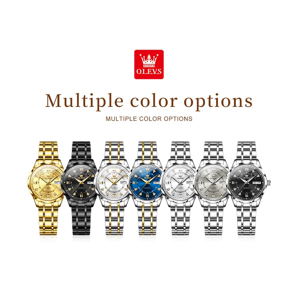 OLEVS 6727 Automatic Diamond Mechanical Watch For Women