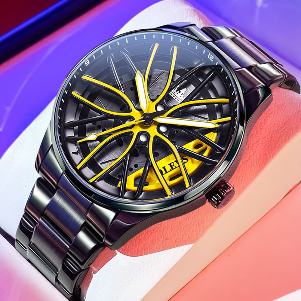 OLEVS 9937 Wheel Caliper Rim Racing Quartz Watch for Men