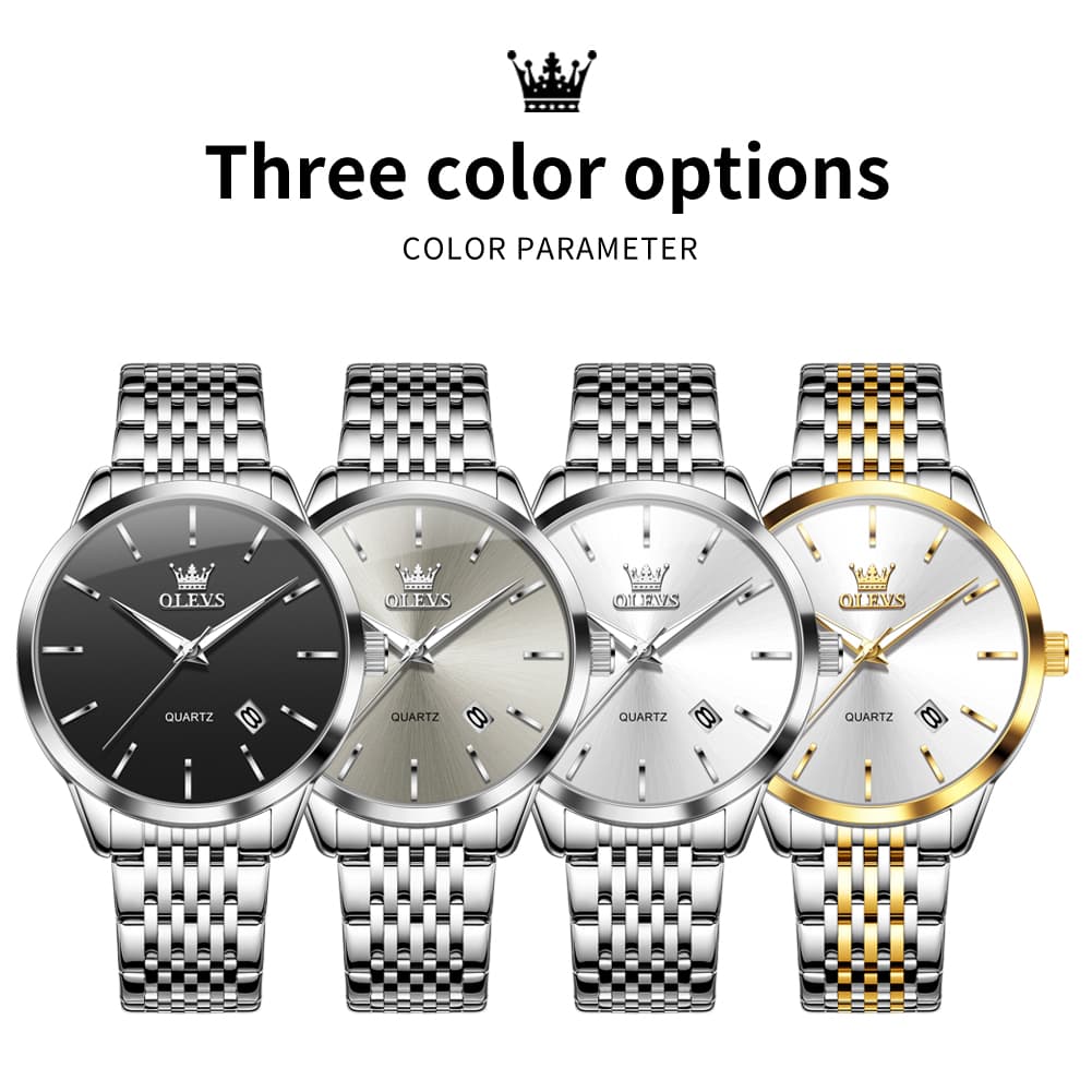 OLEVS 2907 Minimalist Ultra Thin Quartz Watch for Men