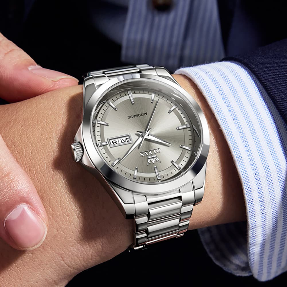 OLEVS 7090 Classic Dual Calendar Automatic Watch For Men