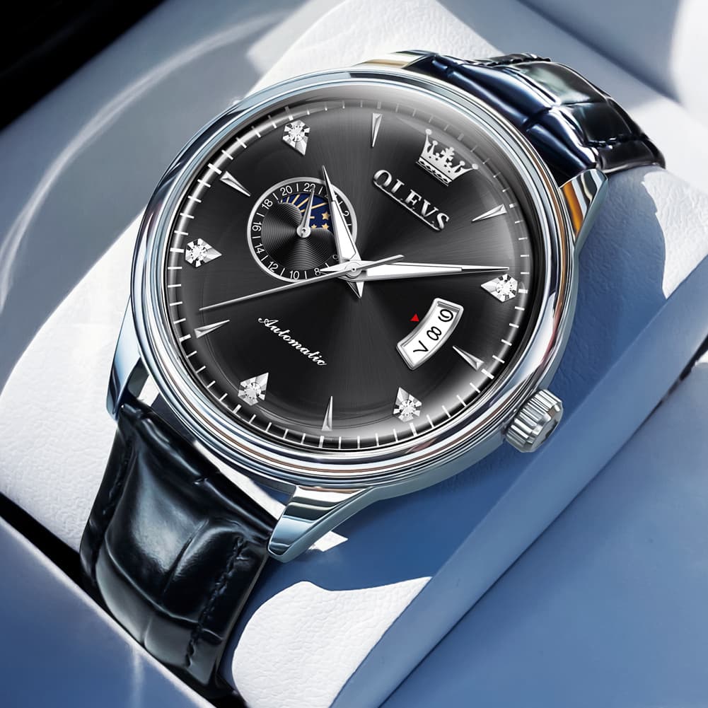 OLEVS 7040 Curved Mirror Automatic Mechanical Watch For Men