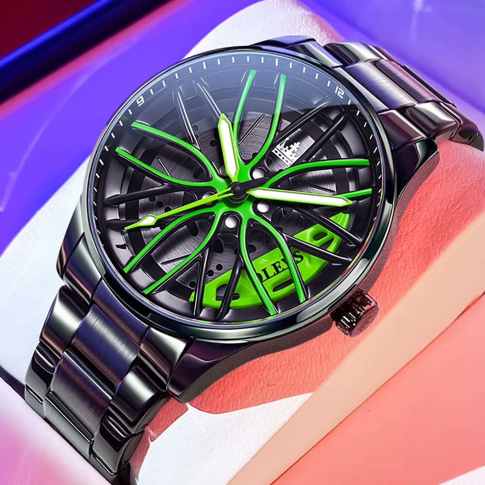 OLEVS 9937 Wheel Caliper Rim Racing Quartz Watch for Men