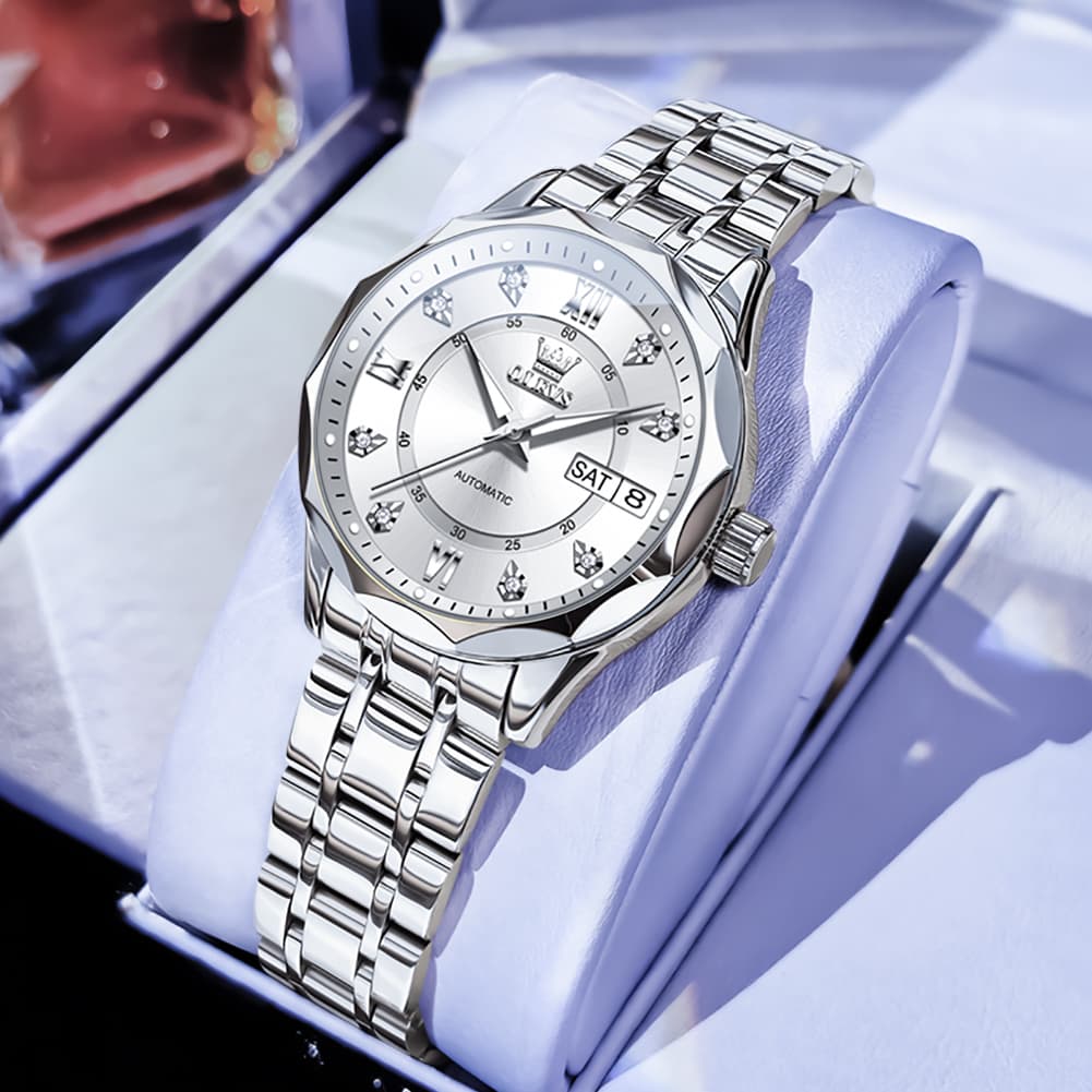 OLEVS 6727 Automatic Diamond Mechanical Watch For Women