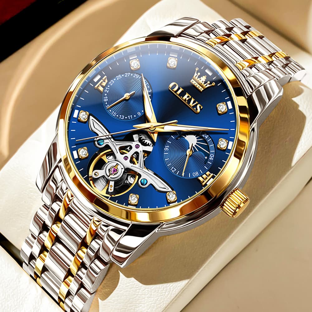 OLEVS 6703 Moon Phase Tourbillon Automatic Mechanical Watch For Men