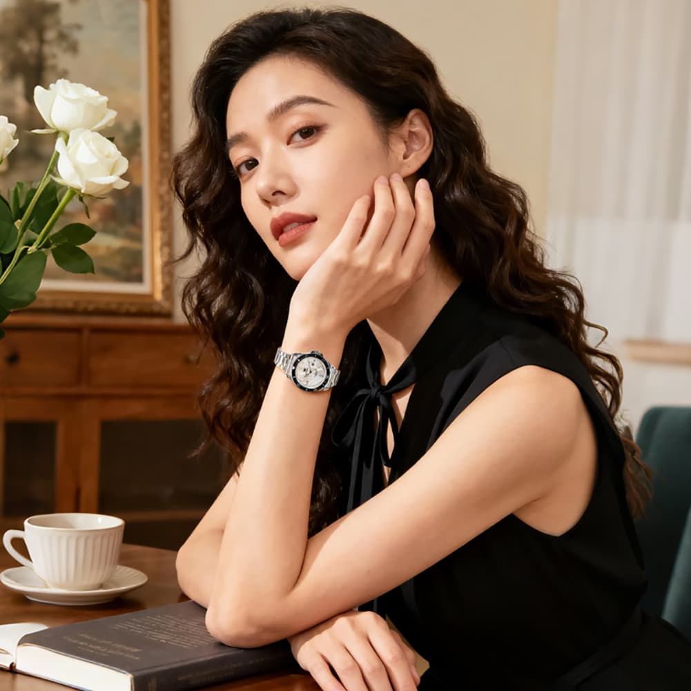 OLEVS 5885 Sporty Chic Luxury Dive Style Watch for Women