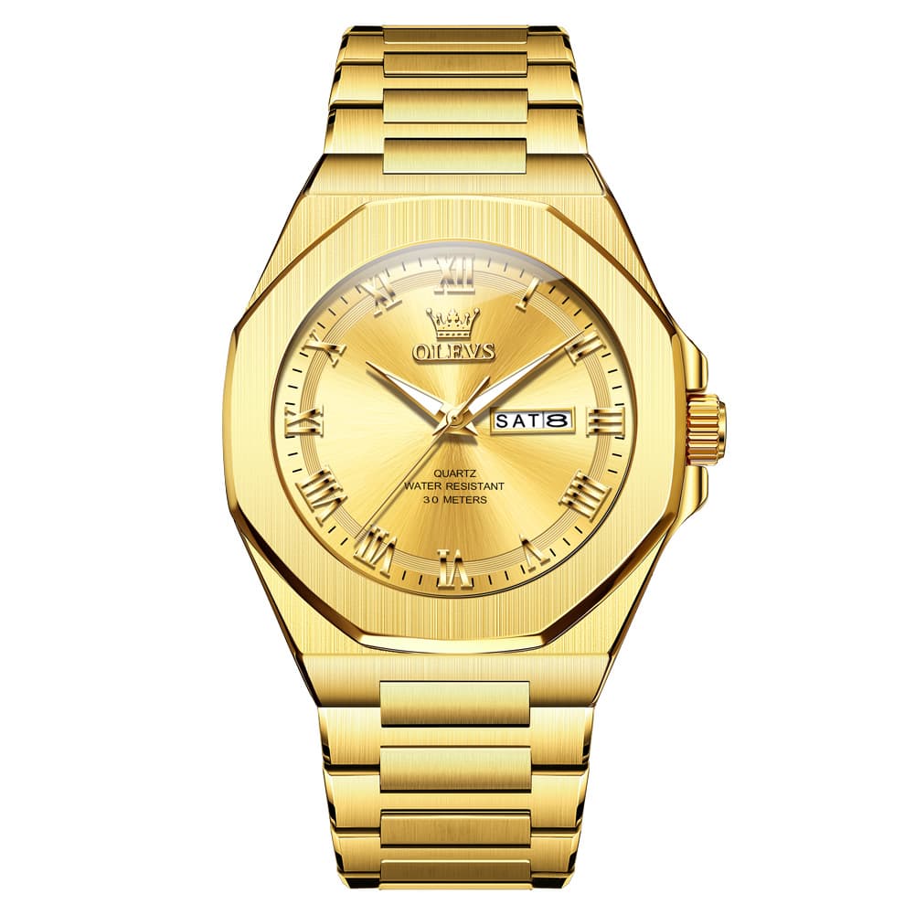 OLEVS 3727 Geometric Luminous Quartz Watch for Men
