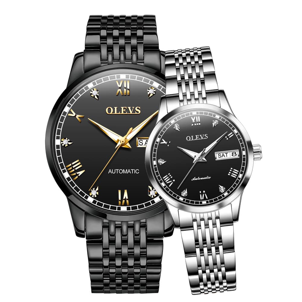 OLEVS 6602 Automatic Mechanical Couples Watch for Men Women