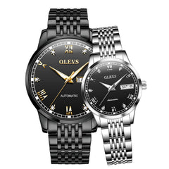 OLEVS 6602 Automatic Mechanical Couples Watch for Men Women